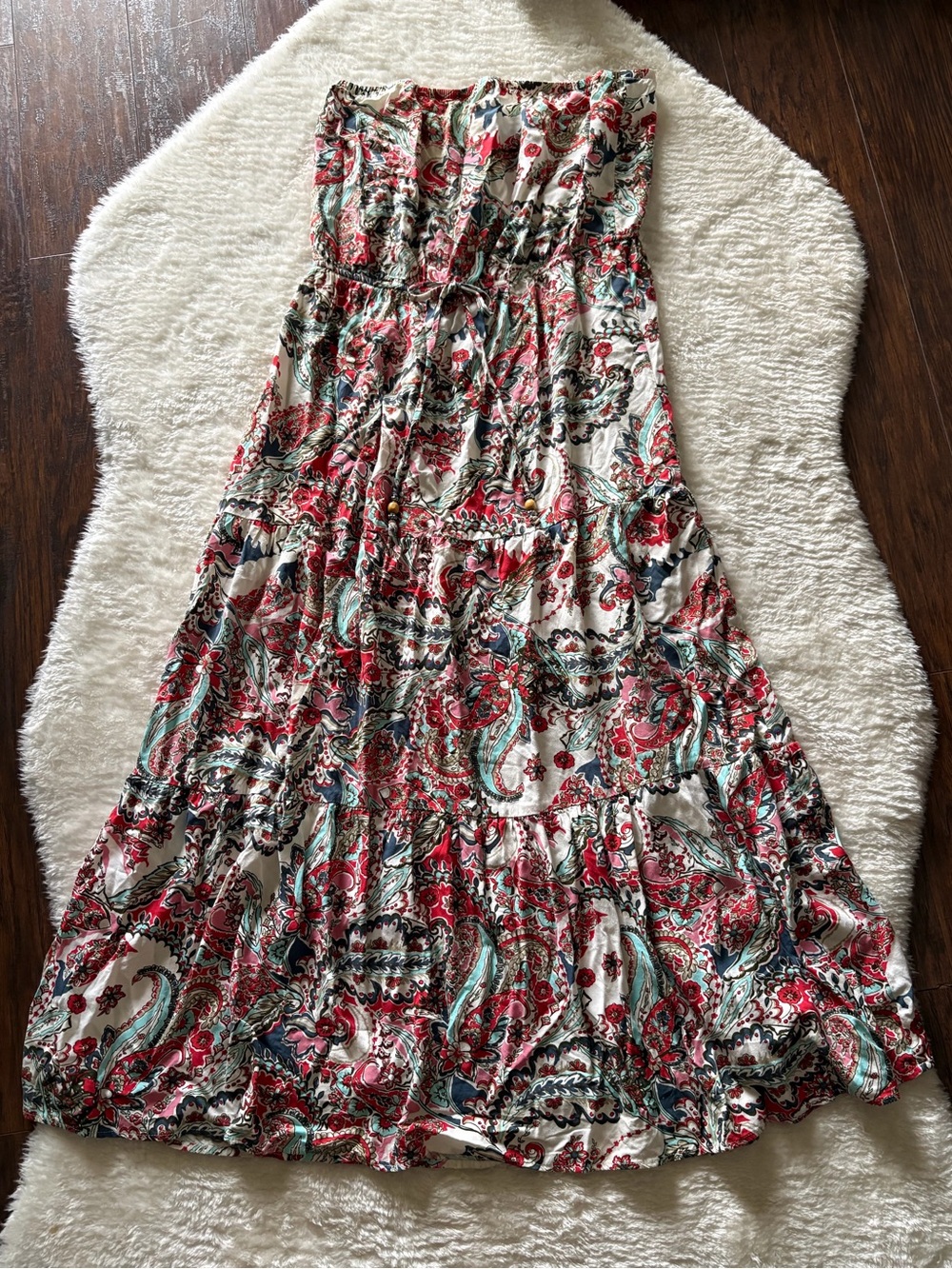 Gypsies & Moondust Strapless Paisley Floral Maxi Dress